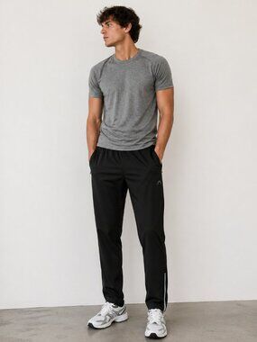 $75 Retail HEAD Black Athletic Training Pants Size L Zip Hem Performance